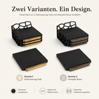 Vionel Nami in Holzoptik Braun und Holzmaserung Gold im Variantenvergleich.
