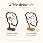 Vionel Mind Tree Dekoskulptur in den Varianten Holzoptik Braun und Holzoptik Gold.