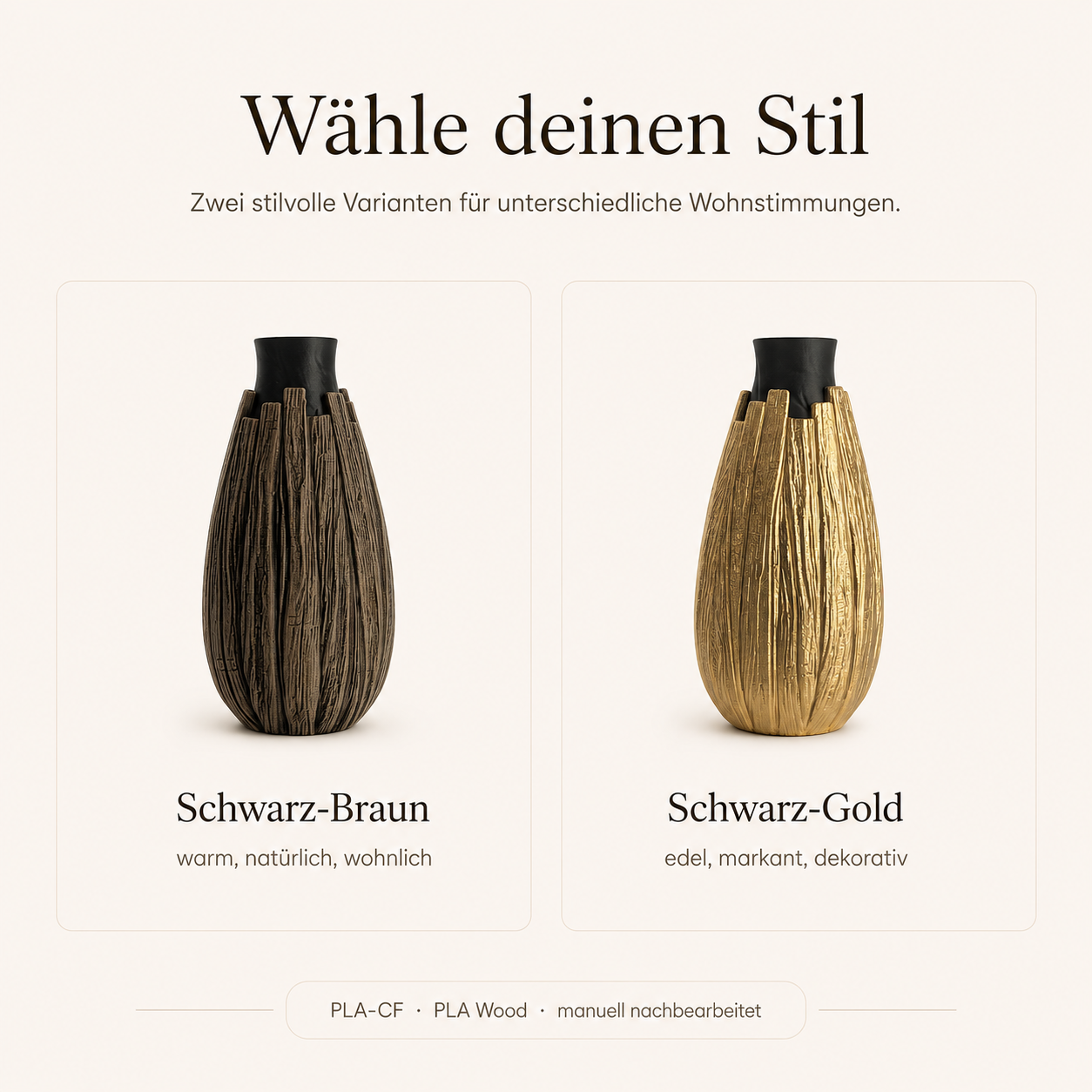 Variantenbild: Vionel Bloom Variantenbild mit den Ausführungen Schwarz-Braun und Schwarz-Gold.

